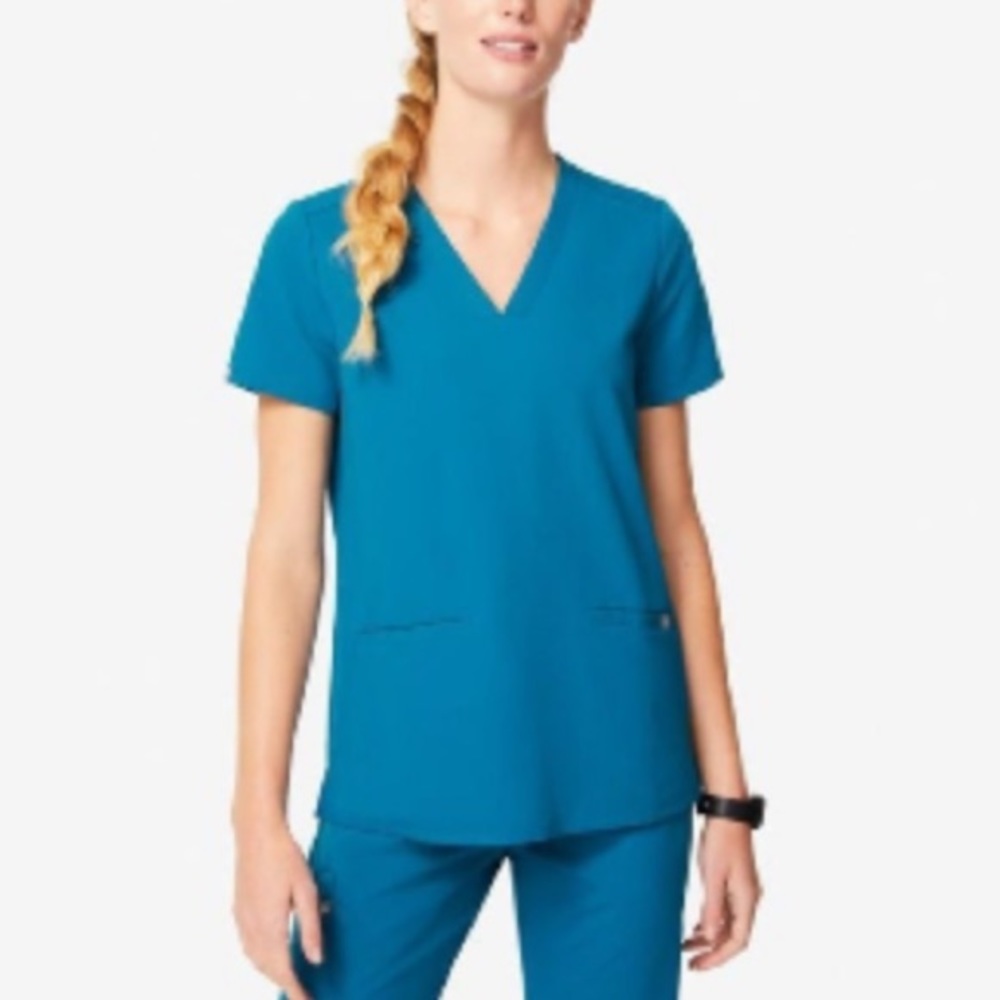 Figs Alps Blue XS Casma Top